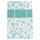 1000番目のティール（緑がかった色）乱数パターン ミディアムペーパーバッグ (裏面)