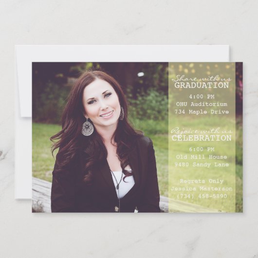 1000語の卒業発表 招待状 (裏面)