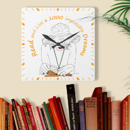 1000読の夢を生きる スクエア壁時計