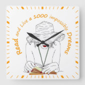 1000読の夢を生きる スクエア壁時計 (正面)