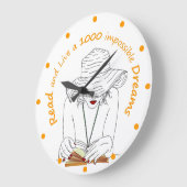 1000読の夢を生きる ラージ壁時計 (傾斜)
