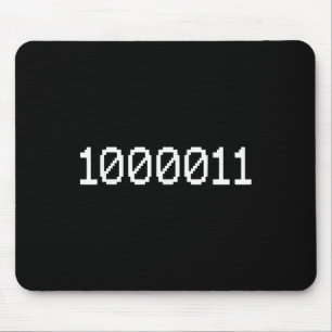 1000011 バイナリコード 67 ミーム コンピューター プログラミング おもしろ  マウスパッド