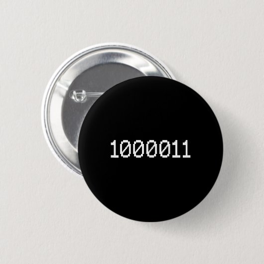 1000011 Binary Code For 67 Funny Tech Meme Compute 缶バッジ (正面&裏面)