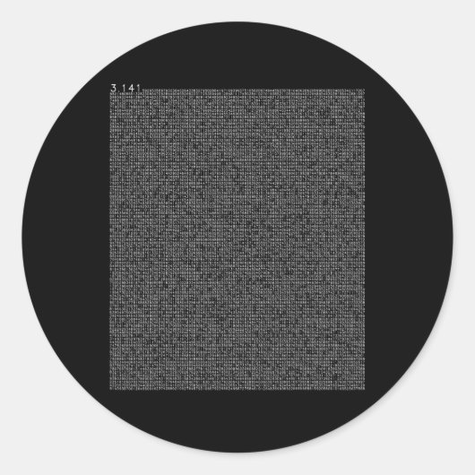 10000 Decimals Pi Day Math Motif ラウンドシール (正面)