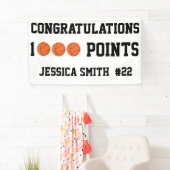 1000 Basketball Points Career Scorer Team Player  横断幕 (インサイチュ)