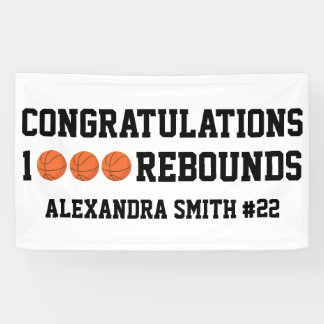 1000 Basketball Rebounds Career Team Player  横断幕
