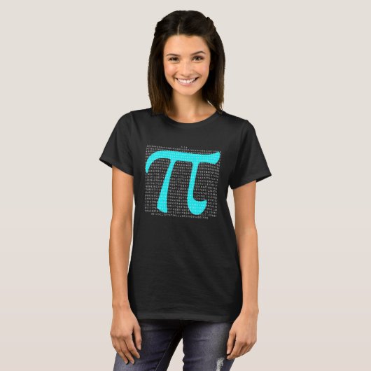 1000 Digits of PI Today is Pi Day Teal Maths Symbo Tシャツ (正面フル)