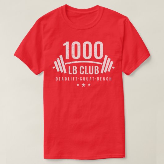 1000 lbボディービルダーのためのクラブ重量挙げギフト tシャツ (デザイン正面)