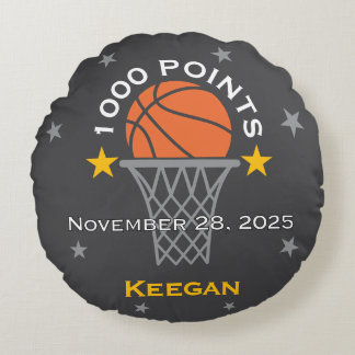 1000 Points Basketball Milestone Custom ラウンドクッション