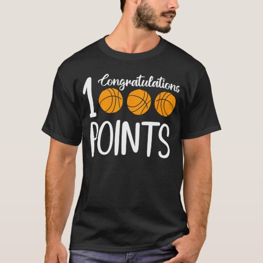 1000 Points Basketball Scorer High School Basketba Tシャツ (正面)