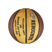 1000 Rebounds Career Milestone Player Team Golden ミニバスケットボール (縦)