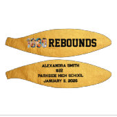 1000 Rebounds Career Milestone Player Team Golden ミニバスケットボール (パネル)