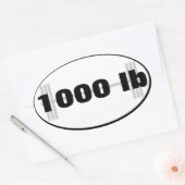 1000lbパワーリフティング合計 楕円形シール (封筒)