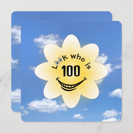 1000th Birthday Party Summer Sunshine 招待状 (正面/裏面)