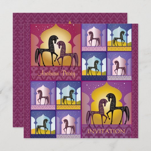 1001アラビアンナイトのパーティの招待状 招待状 (正面/裏面)
