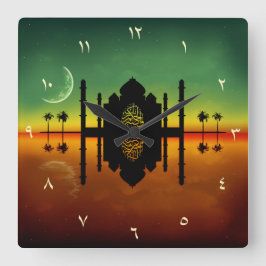 1001人のオリエンタル夜反射 スクエア壁時計