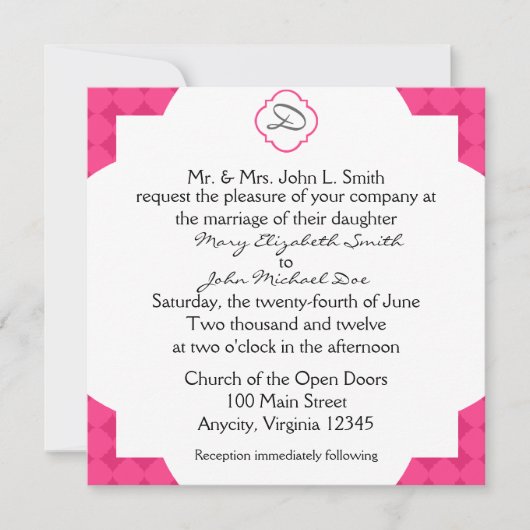 1001夜のモダンな夜 招待状 (正面)