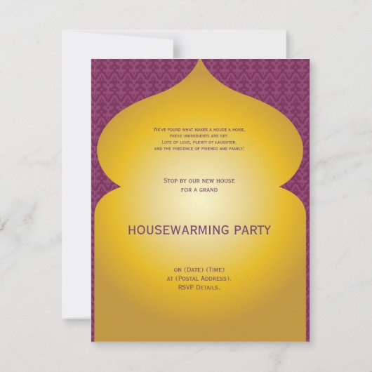 1001夜-引っ越し祝いパーティーのパーティの招待状 招待状 (裏面)