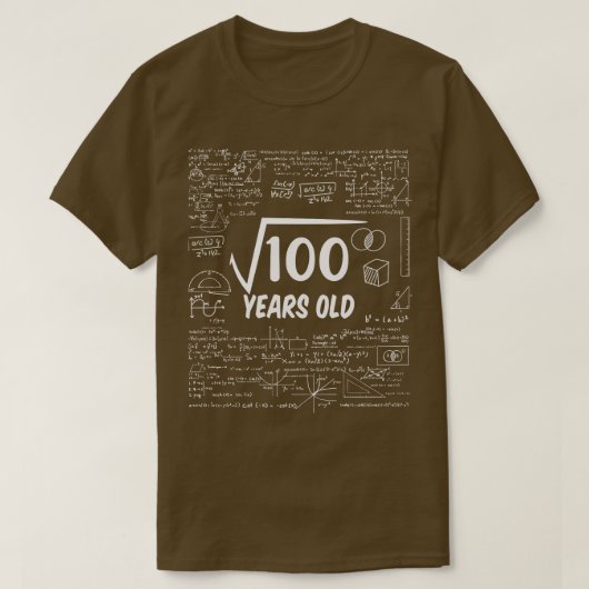 10010誕生日10年旧数学の平方根 Tシャツ (デザイン正面)