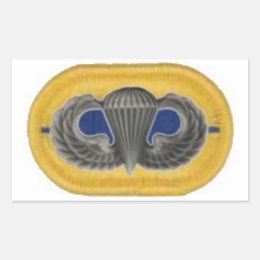 1004年10月504歩兵楕円形のステッカーで翼をジャンプ 長方形シール (正面)