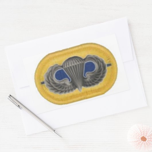 1004年10月504歩兵楕円形のステッカーで翼をジャンプ 長方形シール (封筒)