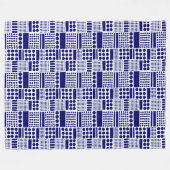 100416 -深い海軍オンホワイト フリースブランケット (正面(横))