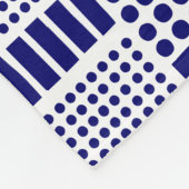 100416 -深い海軍オンホワイト フリースブランケット (角)