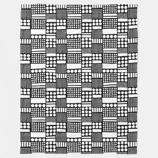 100416 – 白（黒） フリースブランケット (正面)