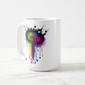 1005 Groovy Rainbow Inkblot コーヒーマグカップ (正面左)