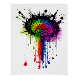 1005 Groovy Rainbow Inkblot ポスター