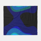 1007白黒抽象芸術アート フリースブランケット (正面(横))