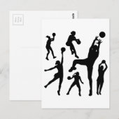 10097-ネットボール-シルエット-ベクター スポーツ ネット ボール 人 ポストカード (正面/裏面)