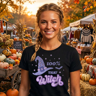 100%あの魔女 かわいいハロウィンTシャツ Tシャツ