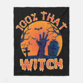 100%おもしろいその魔女ハロウィーン フリースブランケット (正面)