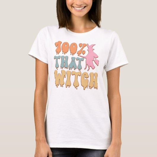 100%その魔女ハロウィンお洒落引用文 Tシャツ (正面)