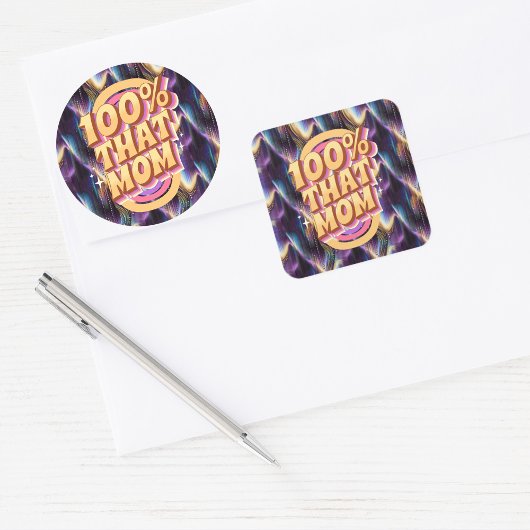 100%そのMom抽象芸術パターン スクエアシール