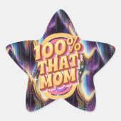100%そのMom抽象芸術パターン 星シール (正面)