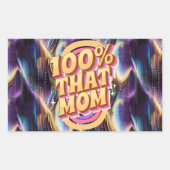 100%そのMom抽象芸術パターン 長方形シール (正面)