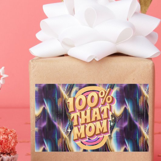 100%そのMom抽象芸術パターン 長方形シール