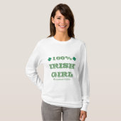100%のアイルランド人の女の子によって保証されるTシャツ Tシャツ (正面フル)