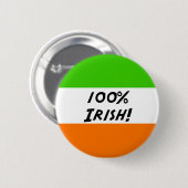 100%のアイルランド語 缶バッジ (正面&裏面)