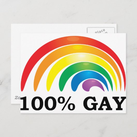 100%のゲイ ポストカード (正面/裏面)