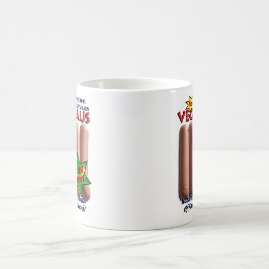 100%のベジタリアンとなされる菜食主義のソーセージのマグ コーヒーマグカップ (中央)