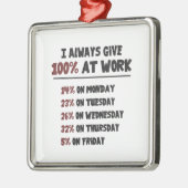 100%の作業 メタルオーナメント (左)