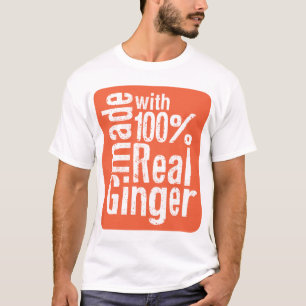 100%の実質のショウガ Tシャツ