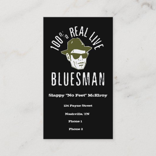 100%の実質の生きているBluesmanの名刺 名刺 (正面)