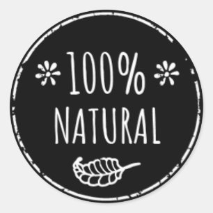 100%の自然な瓶のラベル ラウンドシール
