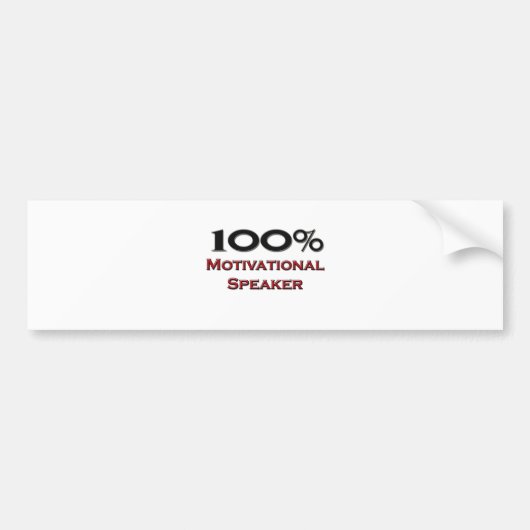 100%やる気を起こさせるなスピーカー バンパーステッカー (正面)