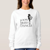 100%アイリッシュダンサー懸命シューズ白黒ダンス スウェットシャツ (正面)