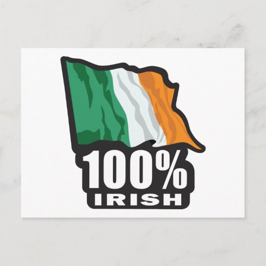 100%アイルランド/アイルランド国旗 ポストカード (正面)